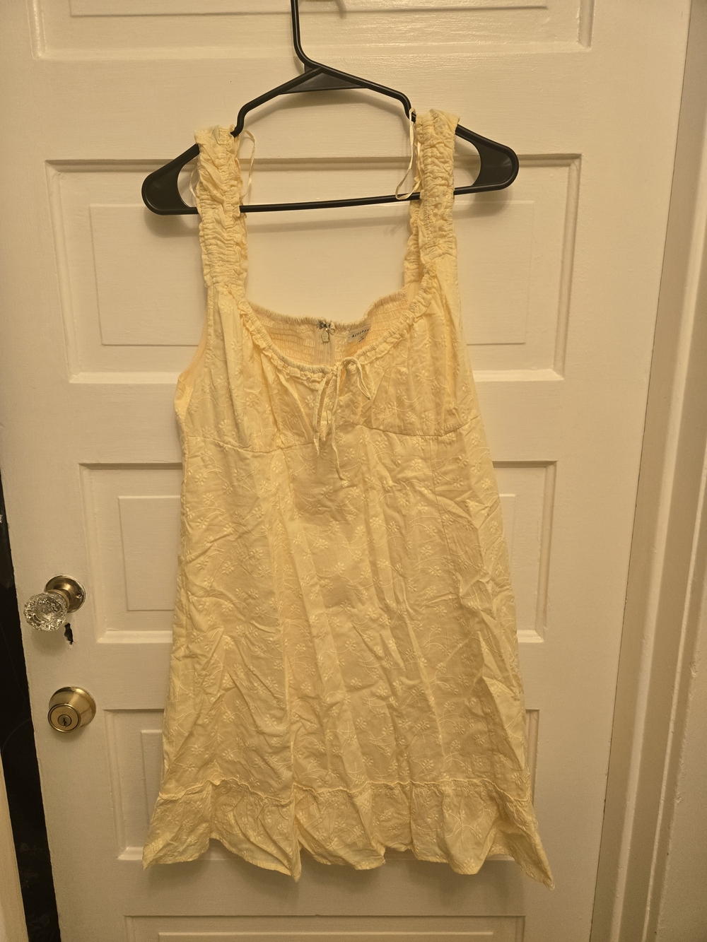 Aeropostale Pale Yellow Ruffled Strap Cotton Slip Dress